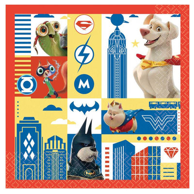 DC Super Hero Pets 16 Guest Tableware Party Pack