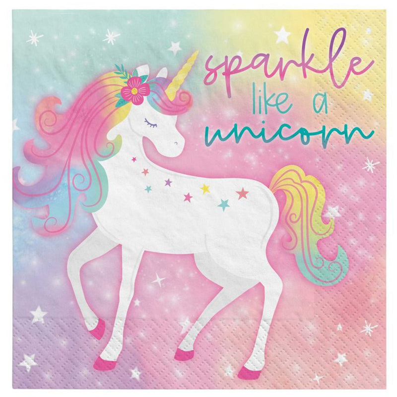 Enchanted Unicorn 8 Guest Large Tableware Birthday Party Pack