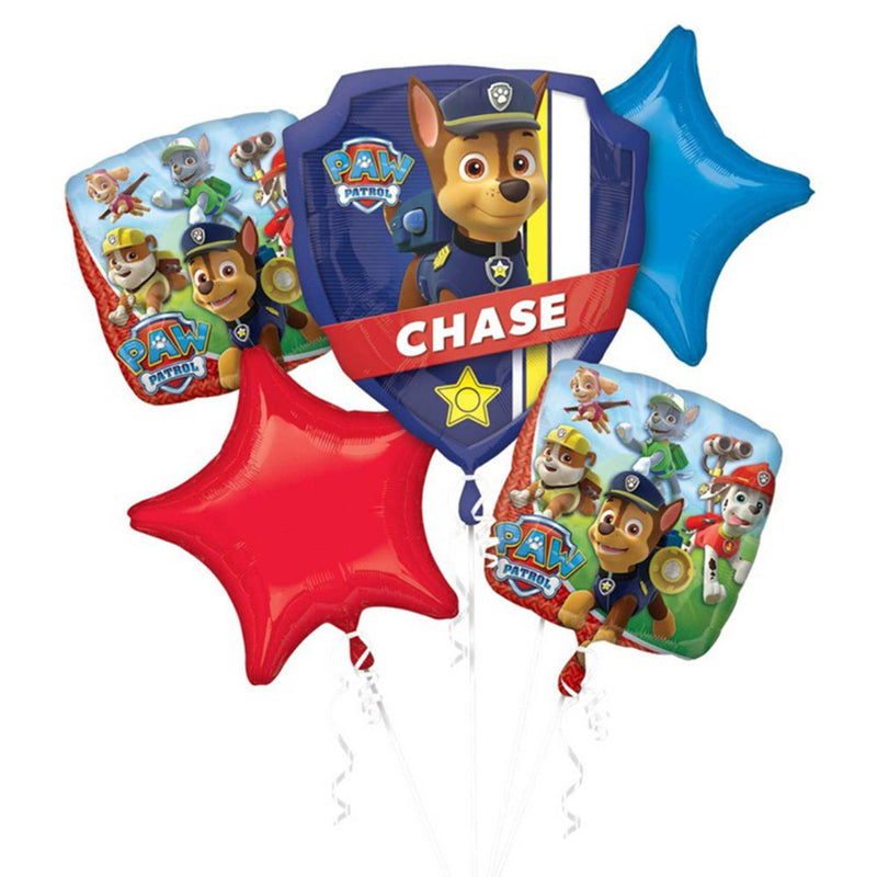 Paw Patrol Chase Foil Balloon Bouquet With Balloon Weight