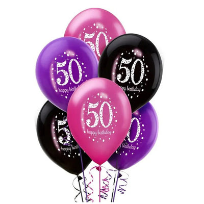 50th Birthday Pink Sparkling Celebration Balloon Party Pack