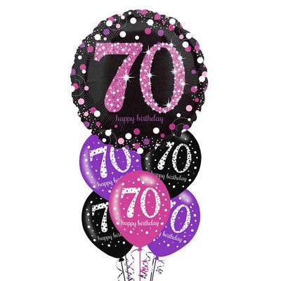 70th Birthday Pink Sparkling Celebration Balloon Party Pack