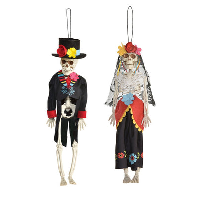 Halloween Day Of The Dead Hanging Skeleton Bride And Groom Prop Decorating Party Pack