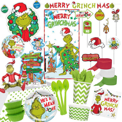 Christmas Grinch Dr Seuss 8 Guest Complete Party Pack