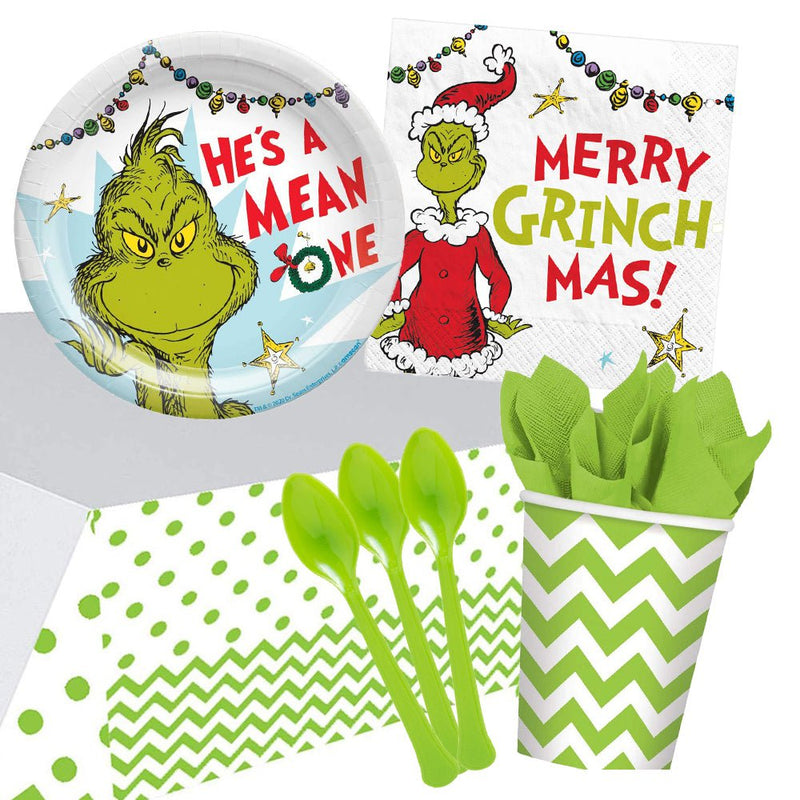 Christmas Grinch Dr Seuss 8 Guest Complete Party Pack