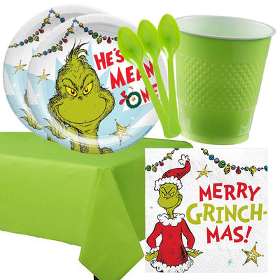 Christmas The Grinch 16 Guest Deluxe Tableware Party Pack