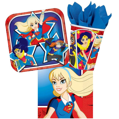 Super Hero Girls 8 Guest Small Birthday Tableware Party Pack
