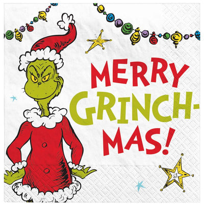 Christmas The Grinch 16 Guest Deluxe Green Tableware Party Pack