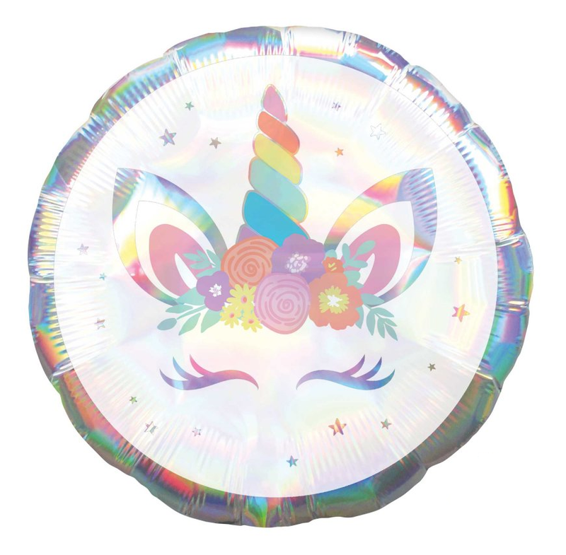 Unicorn Party Holographic Iridescent Foil with Latex Balloon Party Pack
