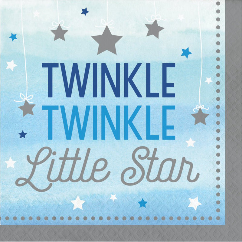 Twinkle Twinkle Little Star Boy Birthday- Baby Shower 16 Guest Tableware Party Pack