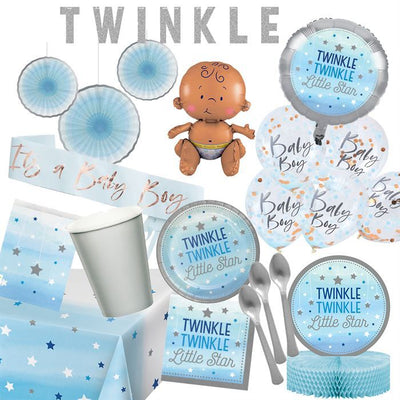 Baby Shower Twinkle Twinkle Little Star Boy 8 Guest Complete Party Pack