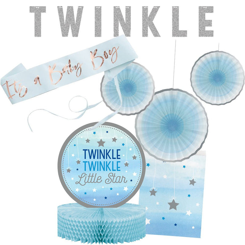 Baby Shower Twinkle Twinkle Little Star Boy 8 Guest Complete Party Pack