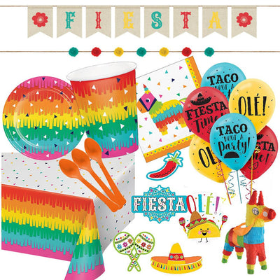 Mexican Taco Fiesta 8 Guest Tableware Birthday Party Pack