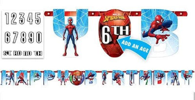 Spiderman 8 Guest Birthday Pack Invitations, Loot Bags and Banner