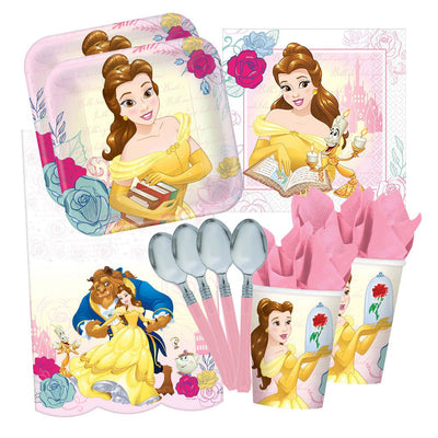 Disney Beauty And The Beast Belle 16 Guest Large Deluxe Tableware Pack