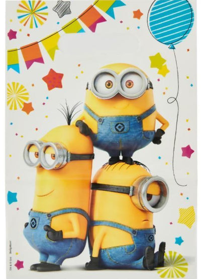 Minions Despicable Me 8 Guest Birthday Pack Invitations, Loot Bags and Banner