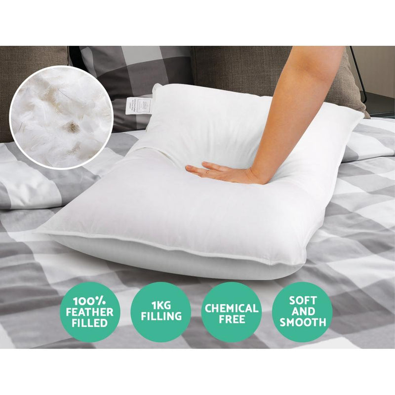 Giselle Bedding Set of 2 Goose Feather and Down Pillow - White - Payday Deals
