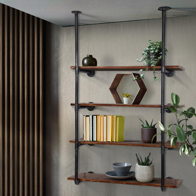 Artiss Wall Display Shelves Industrial Bookshelf DIY Pipe Shelf Rustic Brackets - Payday Deals