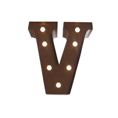 LED Metal Letter Lights Free Standing Hanging Marquee Event Party Decor Letter V - Payday Deals