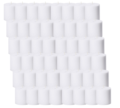 48x Premium Church Candle Pillar Candles White Unscented Lead Free 36Hrs - 7*7cm