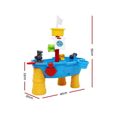 Keezi Kids Beach Sand and Water Toys Outdoor Table Pirate Ship Childrens Sandpit - Payday Deals