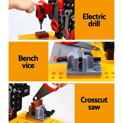 Keezi Kids Pretend Play Set Workbench Tools 54pcs Builder Work Childrens Toys - Payday Deals