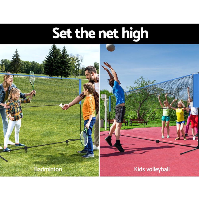 Everfit Portable Sports Net Stand Badminton Volleyball Tennis Soccer 4m 4ft Blue - Payday Deals
