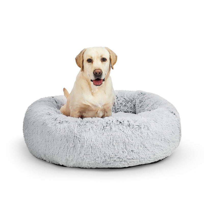 PaWz Pet Bed Cat Dog Donut Nest Calming Mat Soft Plush Kennel M - Payday Deals