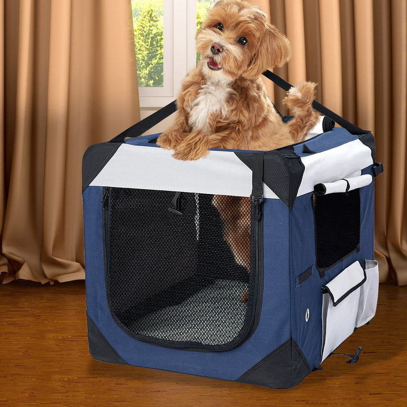 Pet Carrier Bag Dog Puppy Spacious Outdoor Travel Hand Portable Crate M