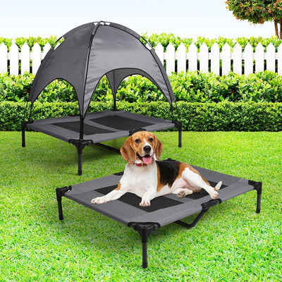 PaWz Pet Trampoline Bed Dog Cat Elevated Hammock With Canopy Raised Heavy Duty L - Payday Deals