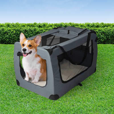 PaWz Pet Travel Carrier Kennel Folding Soft Sided Dog Crate For Car Cage Large S - Payday Deals