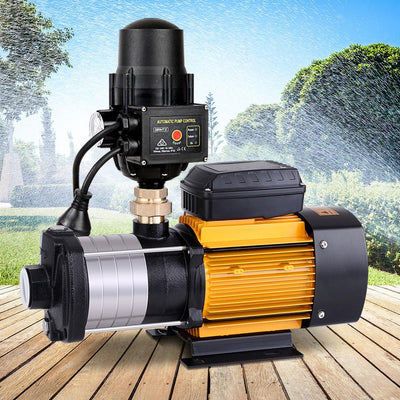 Giantz Multi Stage Water Pump Pressure Rain Tank Garden Farm House Irrigation 2000W Black Controller - Payday Deals