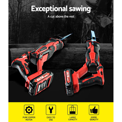 Giantz 18V Lithium Cordless Reciprocating Saw Electric Corded Sabre Saw Tool - Payday Deals