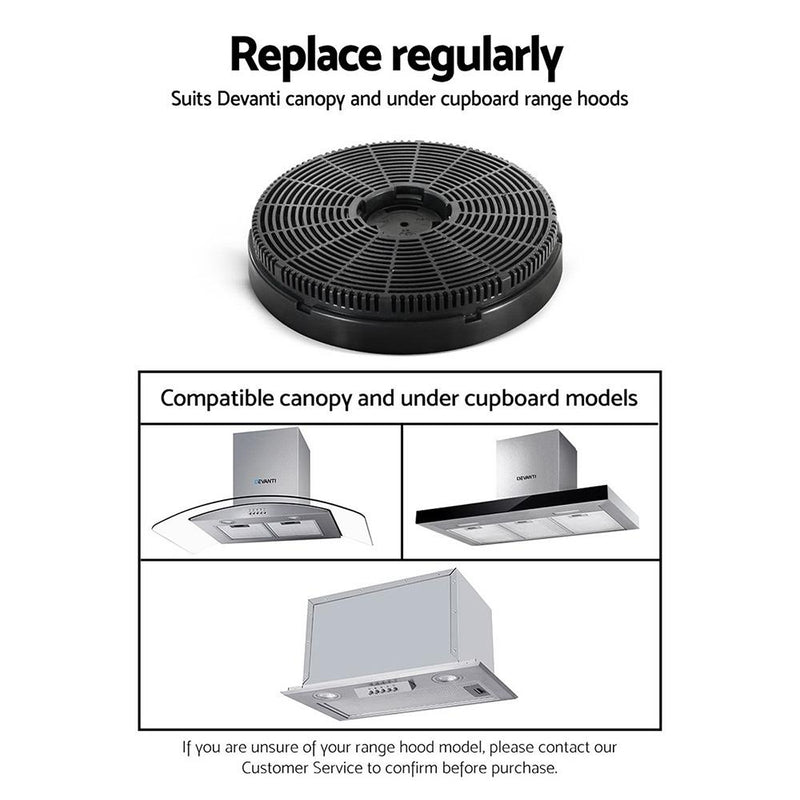 Devanti Range Hood Rangehood Carbon Charcoal Filters Under Cupboard Replacement For Ductless Ventless - Payday Deals
