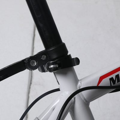 29'' Mountain Bicycle White Racing Bike 21 Speed Dual Disc Brake Carbon Steel - Payday Deals