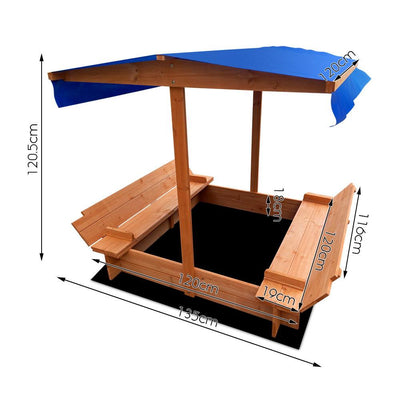 Keezi Wooden Outdoor Sand Box Set Sand Pit- Natural Wood - Payday Deals
