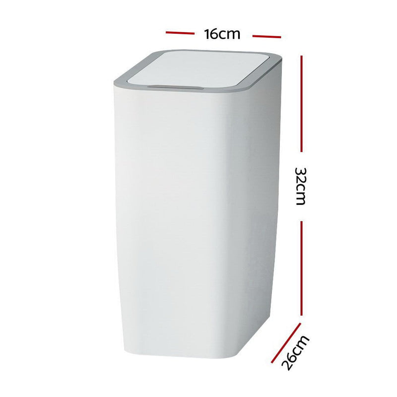 Devanti Motion Sensor Bin Automatic Rubbish Bins Waste Trash Can White 9L