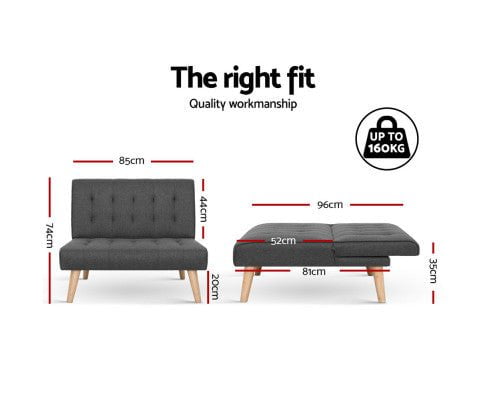 Artiss Linen Sofa Bed Lounge Chair Single Seater Modular Bed Set