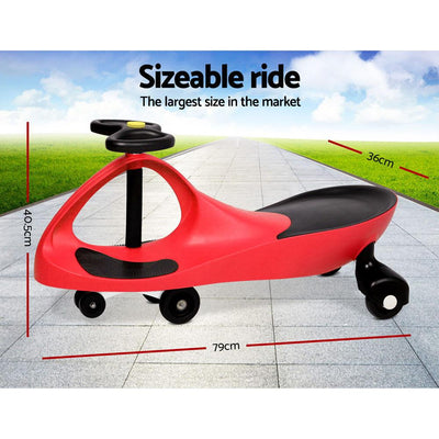 Rigo Kids Children Swing Car Ride On Toys Scooter Wiggle Slider Swivel Cars Red - Payday Deals