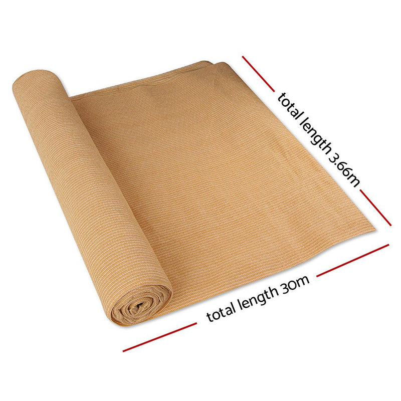 Instahut Shade Cloth Shadecloth Sail Sun Roll Mesh Outdoor 90% UV 3.66x20m