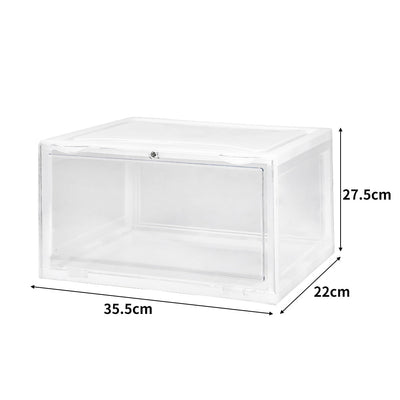 Sneaker Display Case Shoe Storage Box Clear Plastic Boxes Drawer Stackable 6pc