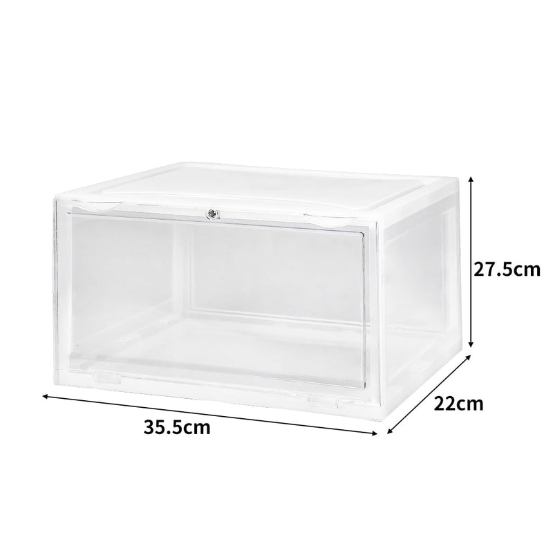 Sneaker Display Case Shoe Storage Box Clear Plastic Boxes Drawer Stackable 6pc