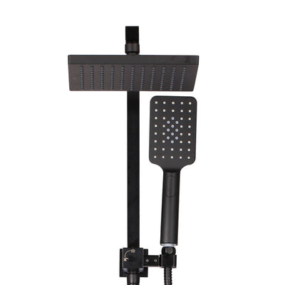 Cefito WELS 8'' Rain Shower Head Set Square Handheld High Pressure Wall Black - Payday Deals