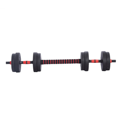Dumbbells Barbell Weight Set 15KG Adjustable Rubber Home GYM Exercise Fitness - Payday Deals