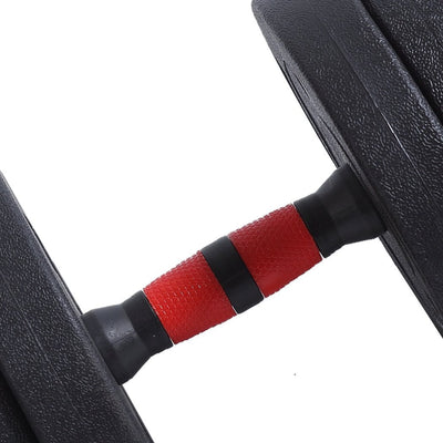 Dumbbells Barbell Weight Set 15KG Adjustable Rubber Home GYM Exercise Fitness - Payday Deals