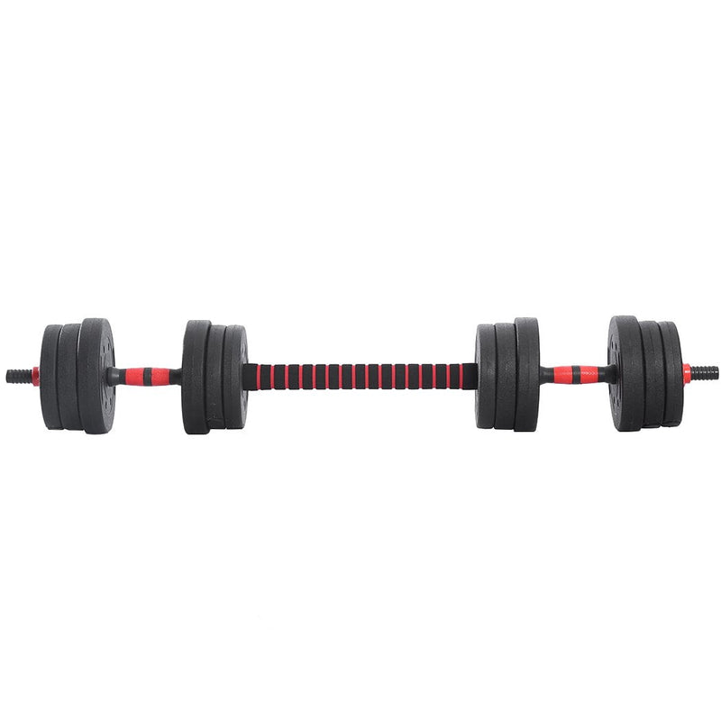 Dumbbells Barbell Weight Set 20KG Adjustable Rubber Home GYM Exercise Fitness - Payday Deals