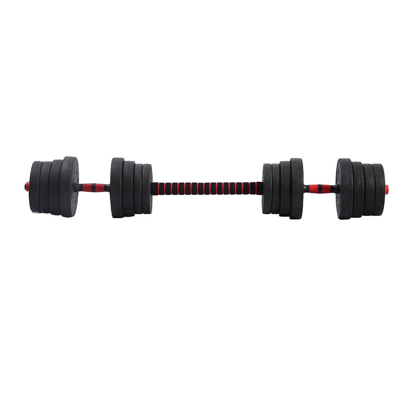 Dumbbells Barbell Weight Set 30KG Adjustable Rubber Home GYM Exercise Fitness - Payday Deals