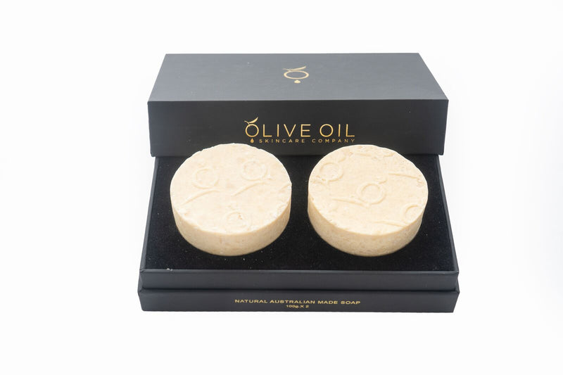 Olive Oil Skincare Co Boxed Gift Set 100gm Lime & 100gm Rosewood Olive Oil Soap
