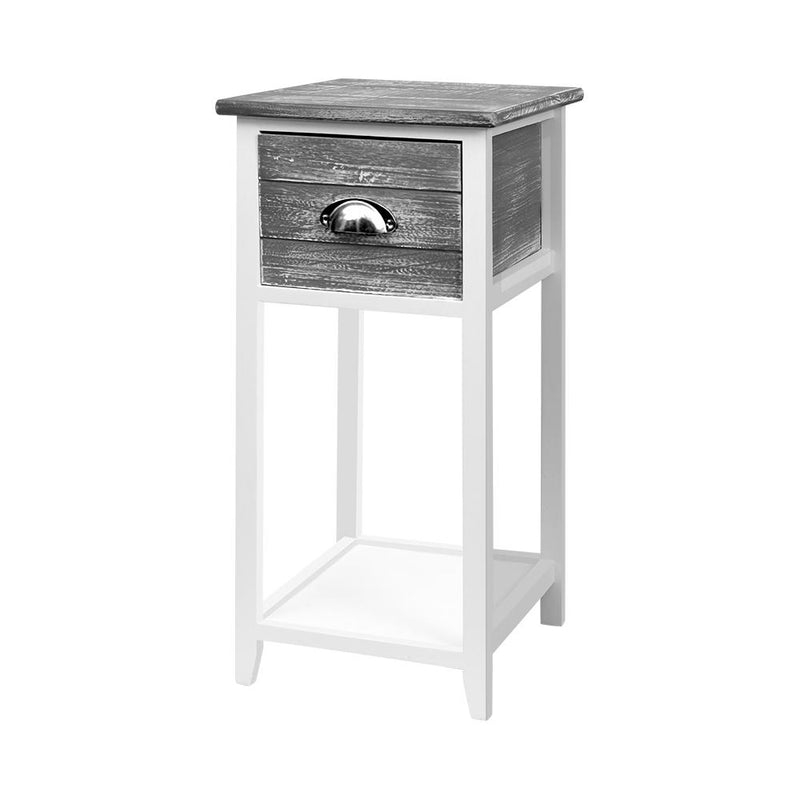 Artiss Bedside Table Nightstand Drawer Storage Cabinet Lamp Side Shelf Unit Grey - Payday Deals