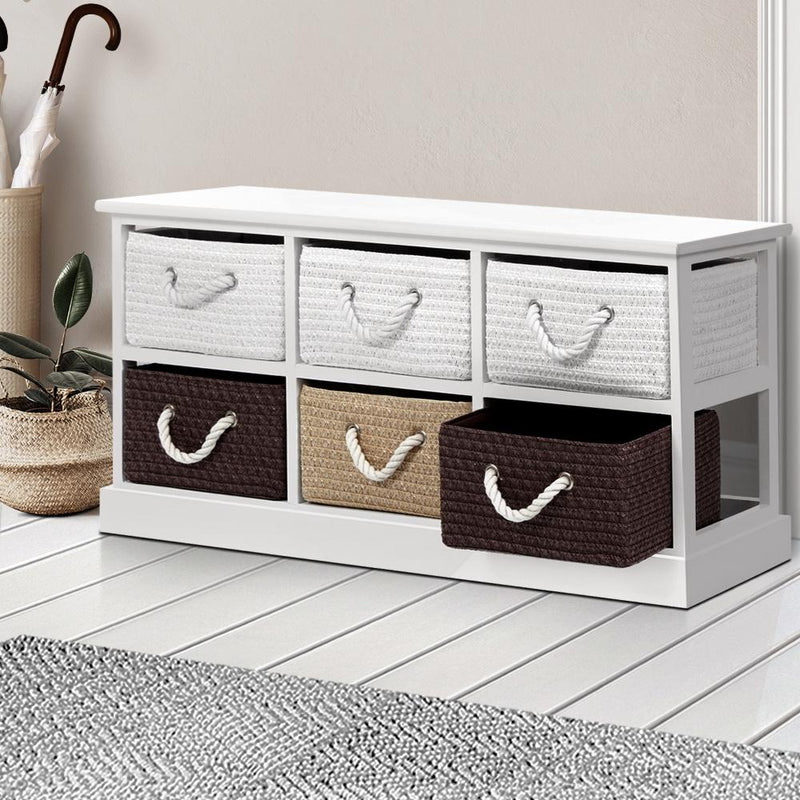 Artiss Storage Bench Shoe Organiser 6 Drawers Chest Cabinet Rack Box Shelf Stool - Payday Deals