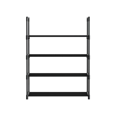 Artiss Shoe Rack Stackable Shelves 4 Tiers 55cm Shoes Storage Stand Black